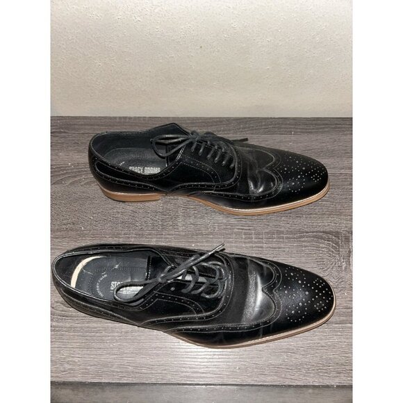 Stacy Adams Black Dunbar Wingtip Oxford Leather Lace Up Dress Shoes Size 13 M - Picture 3 of 8